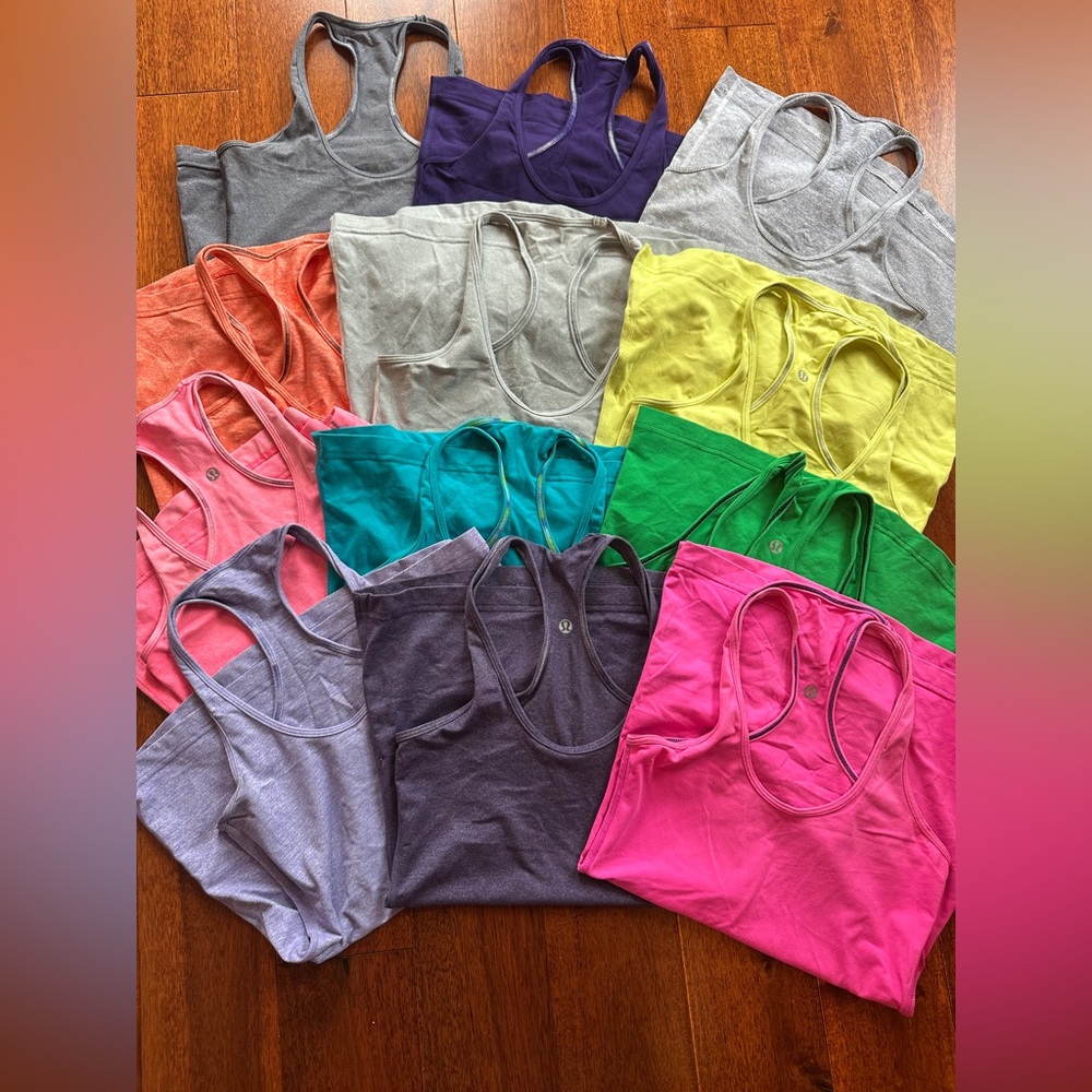 Lot of 12 lululemon cool racerback CRB tank vintage colors